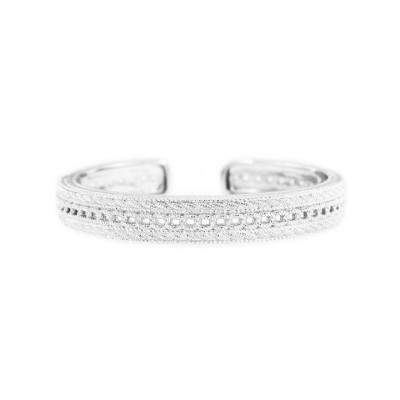 Judith Ripka Silver Sterling Textured Cuff Bangle