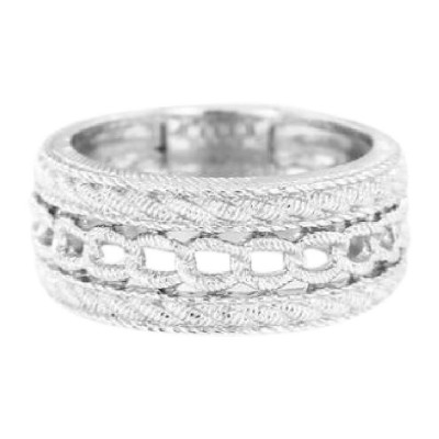 Judith Ripka Silver Sterling Textured Men's Ring