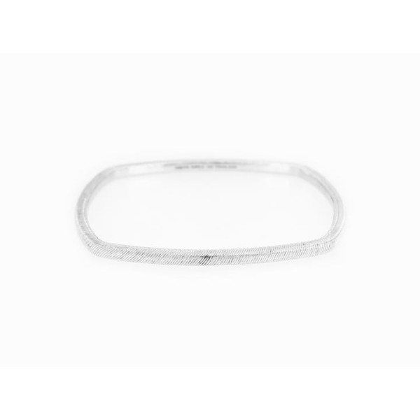 Judith Ripka Silver Textured Square Bangle