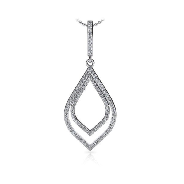 Open Double Leaf Diamond Pendant