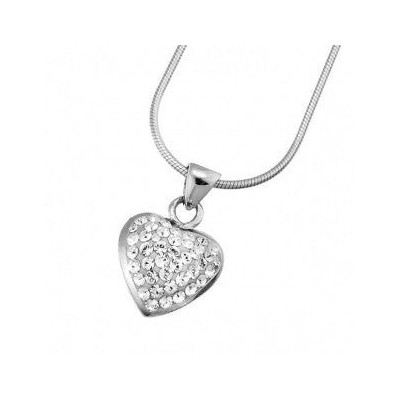 Pendant Loveheart 925 AG Rhodium Crystal