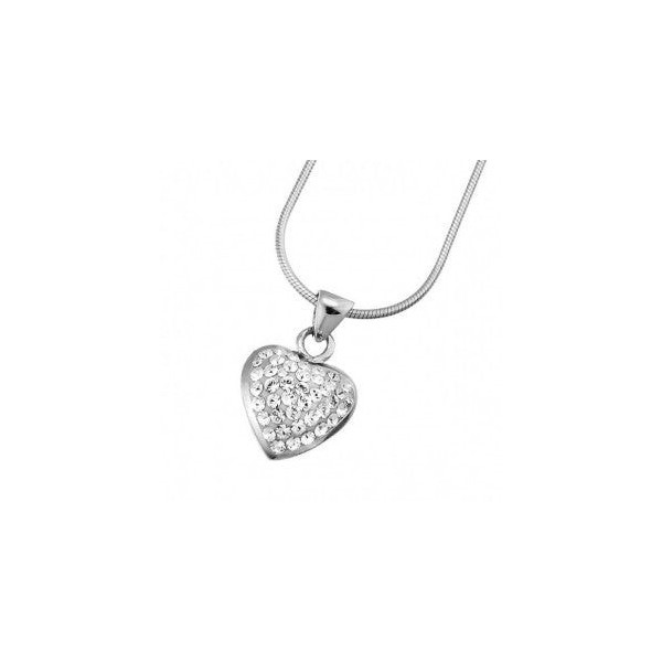 Pendant Loveheart 925 AG Rhodium Crystal