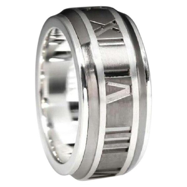 Tiffany & Co. Atlas Sterling Silver & Titanium Ring