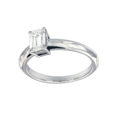 Tiffany & Co. Platinum Emerald Cut Diamond Engagement Ring