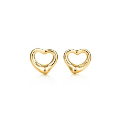 Tiffany & Co. Gold Elsa Peretti Open Heart 18k Yellow Earrings