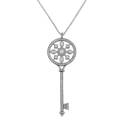 Tiffany & Co. Kaleidoscope Key Pendant in Platinum With Chain