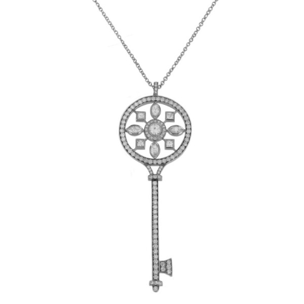 Tiffany & Co. Kaleidoscope Key Pendant in Platinum With Chain