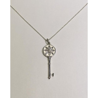 Tiffany & Co. Silver Daisy Flower Key Pendant