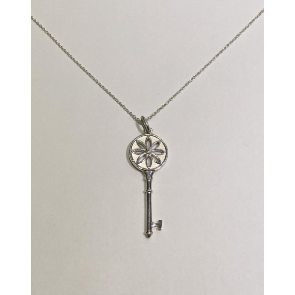 Tiffany & Co. Silver Daisy Flower Key Pendant