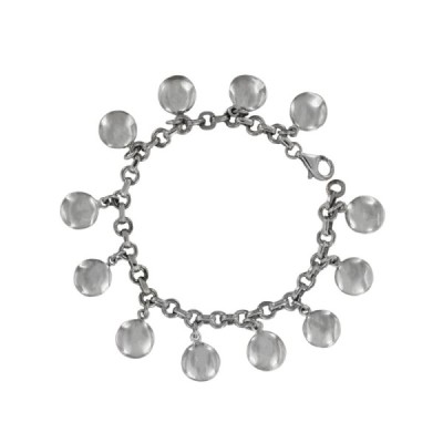 Tiffany & Co Silver Dangling Round Discs Charm Bracelet