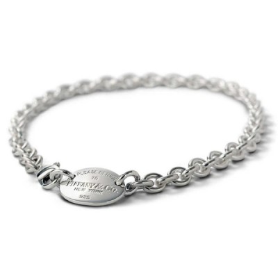 Tiffany & Co. Silver Return Oval Tag Necklace