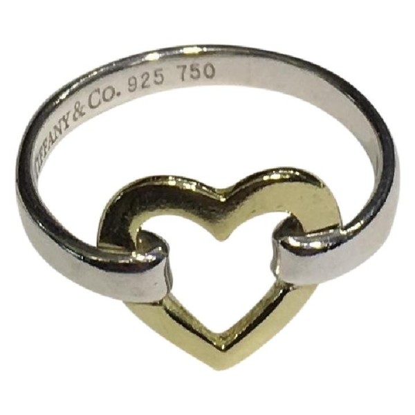 Tiffany & Co. Silver Sterling 18k Gold Heart Ring