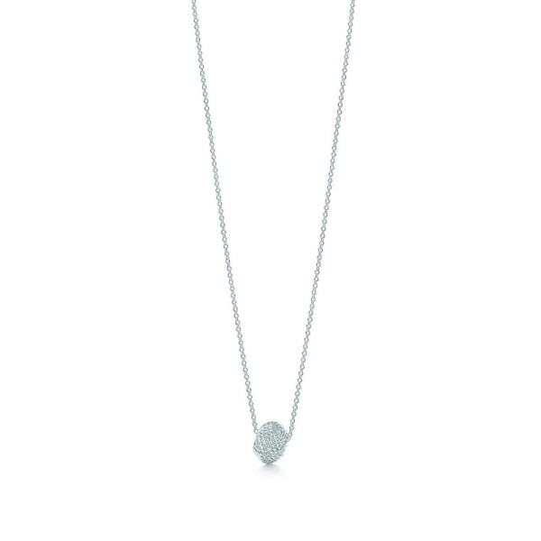 Tiffany & Co. Silver Twist Knot Pendant Necklace