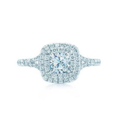 Tiffany & Co. Soleste Double Row in Platinum Ring