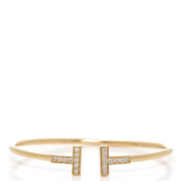 Tiffany & Co. T-Wire 18-Karat Yellow Gold Diamond Bracelet