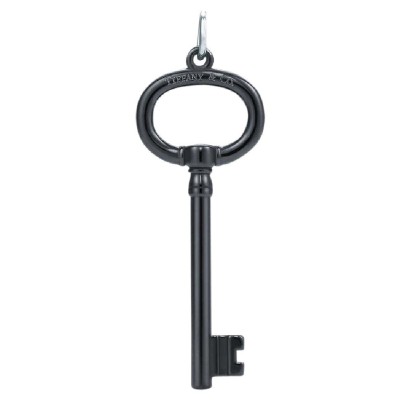 Tiffany & Co. Titanium Keys Black Oval Key Pendant Charm