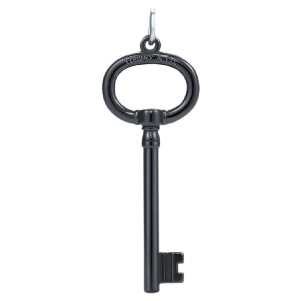 Tiffany & Co. Titanium Keys Black Oval Key Pendant Charm