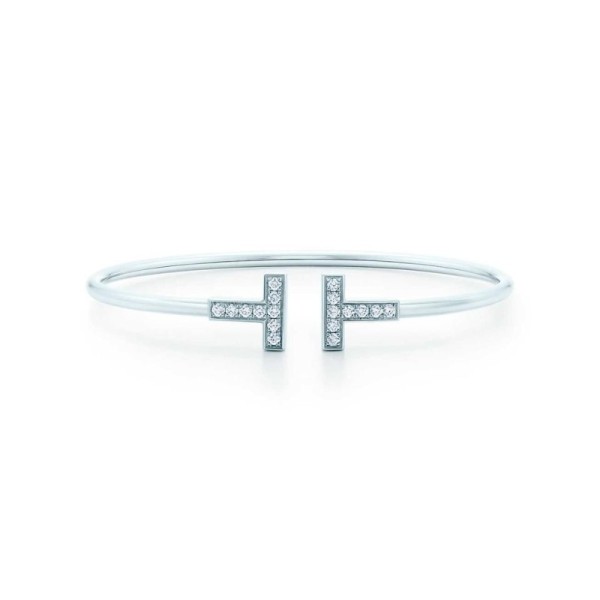 Tiffany & Co. White Gold T-Wire 18-Karat Diamond Bracelets