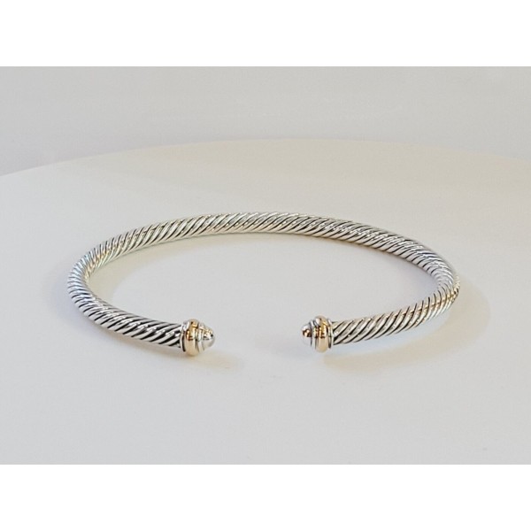 David yurman Cable Classics Bracelet in Sterling Silver with 18K Yellow Gold