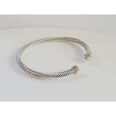 David yurman Cable Classics Bracelet in Sterling Silver with 18K Yellow Gold