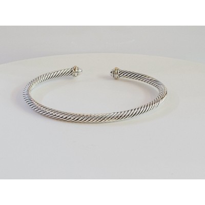 David yurman Cable Classics Bracelet in Sterling Silver with 18K Yellow Gold