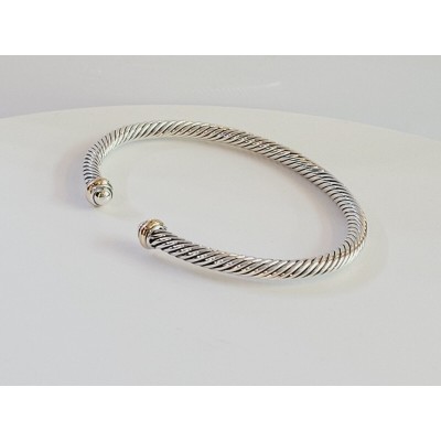 David yurman Cable Classics Bracelet in Sterling Silver with 18K Yellow Gold