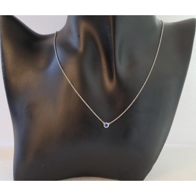 Elsa Peretti Color by the Yard Pendant in Platinum with a Sapphire