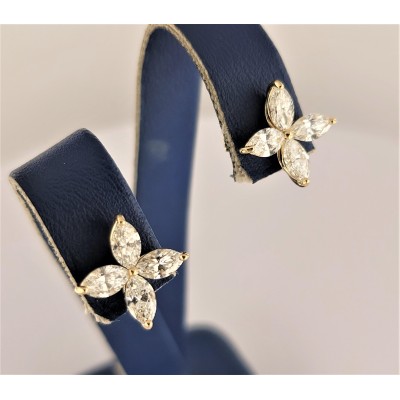 Tiffany Victoria Diamond Earrings in 18K Yellow Gold Medium