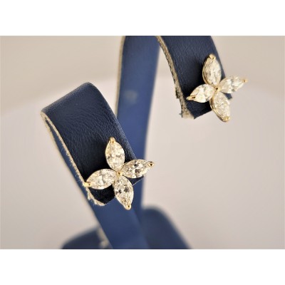 Tiffany Victoria Diamond Earrings in 18K Yellow Gold Medium