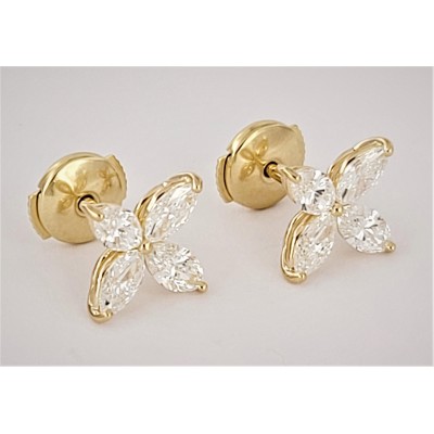 Tiffany Victoria Diamond Earrings in 18K Yellow Gold Medium