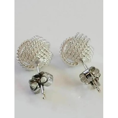 Tiffany & Co. Silver Twist Knot Earrings