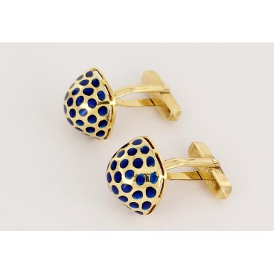 Tiffany & Co Men 18K Yellow Gold Mushroom Cufflinks