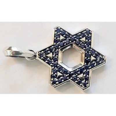 David Yurman Streamline Blue Sapphire Star of David Pendant in Sterling Silver