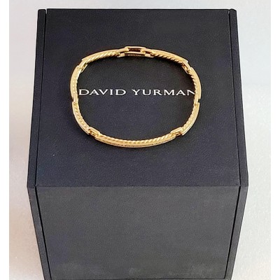 David Yurman Petite Pave Link Bracelet with Diamonds in 18K Gold, Size S