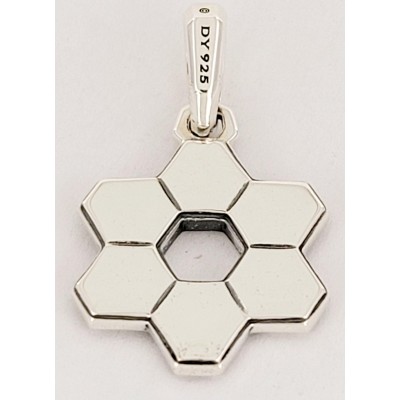 David yurman Deco Star of David Pendant Sterling Silver with Black Diamonds, 19.8mm