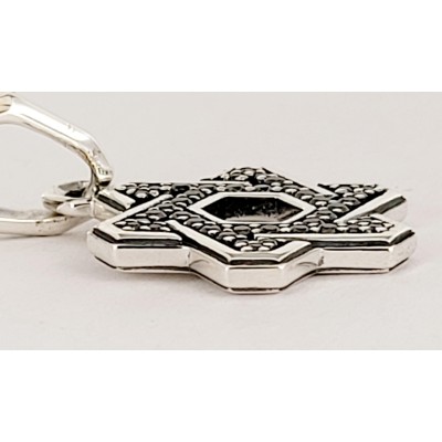 David yurman Deco Star of David Pendant Sterling Silver with Black Diamonds, 19.8mm