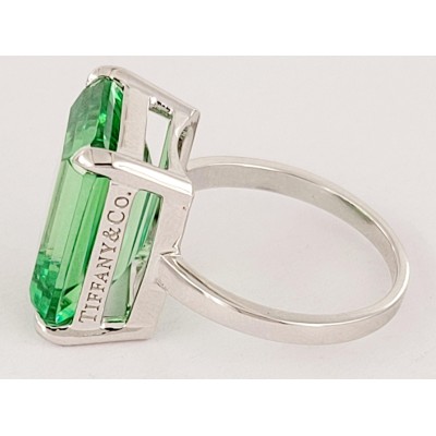 TIFFANY & Co Sparklers Cocktail Green Quartz Ring Sterling Silver size 6.75