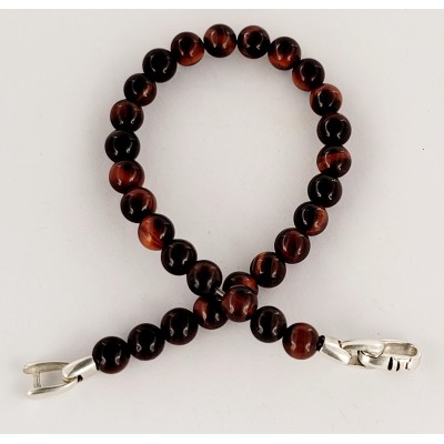 David Yurman Men's Spiritual Beads Bracelet with Tiger's Eye and Silver 6mm