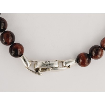 David Yurman Men's Spiritual Beads Bracelet with Tiger's Eye and Silver 6mm