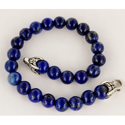 David Yurman Spiritual Blue Beaded Bracelet in Sterling Silver 8mm