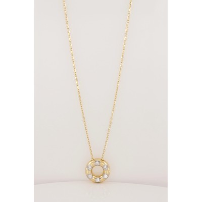 TIFFANY & Co. Etoile 18K Gold Diamond Circle Pendant Necklace