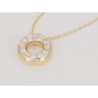 TIFFANY & Co. Etoile 18K Gold Diamond Circle Pendant Necklace