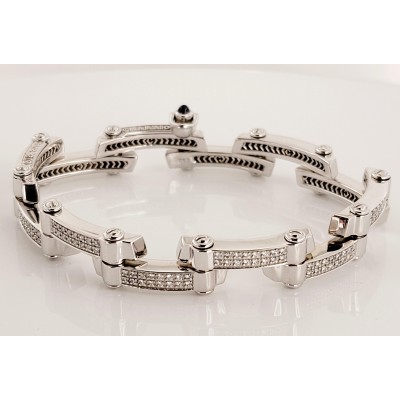 Philippe Charriol Double Row Bracelet Pave Diamond 2.0CTW