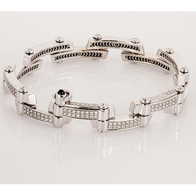 Philippe Charriol Double Row Bracelet Pave Diamond 2.0CTW