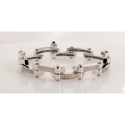 Philippe Charriol Double Row Bracelet Pave Diamond 2.0CTW