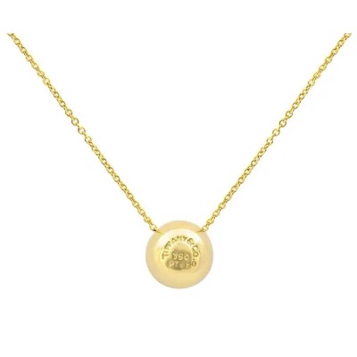 Tiffany & Co. 18 Karat Yellow Gold Etoile Diamond Platinum Ball Pendant Necklace