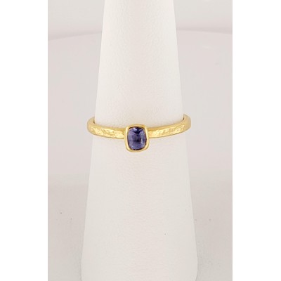 Designed By GURHAN, Genuine Tanzanite Statement Ring set in 22K Yellow Gold Size