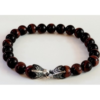 David Yurman Men's Spiritual Beads Bracelet with Tiger's Eye and Silver, 8mm,