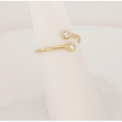 Tiffany & co peretti diamond 18k yellow gold hoop bypass band ring