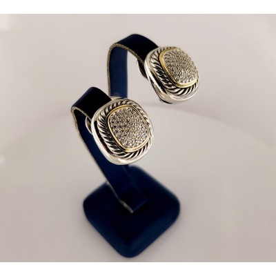 David Yurman Two-Tone Diamond Albion Earclips